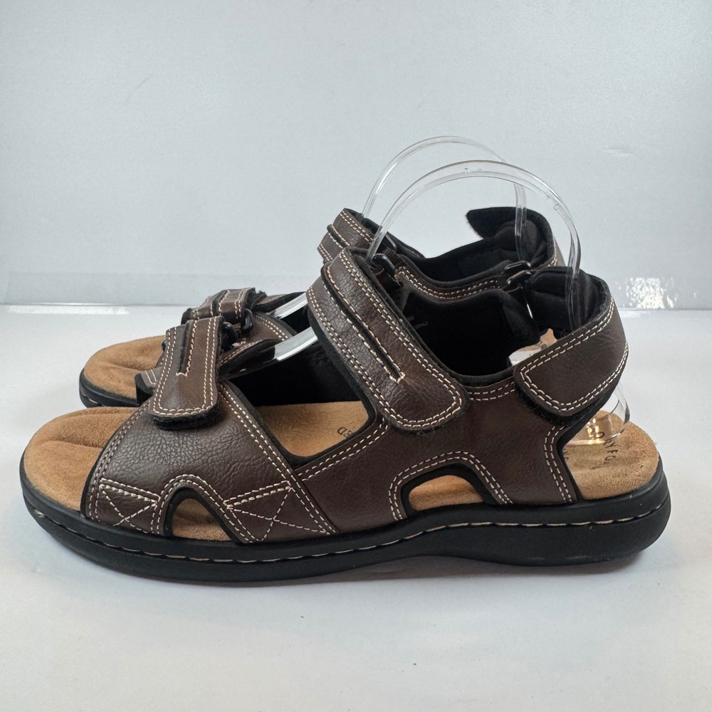 Dockers Mens Brown Fisherman Sandals 9W Hook and Loop Straps 90-21389